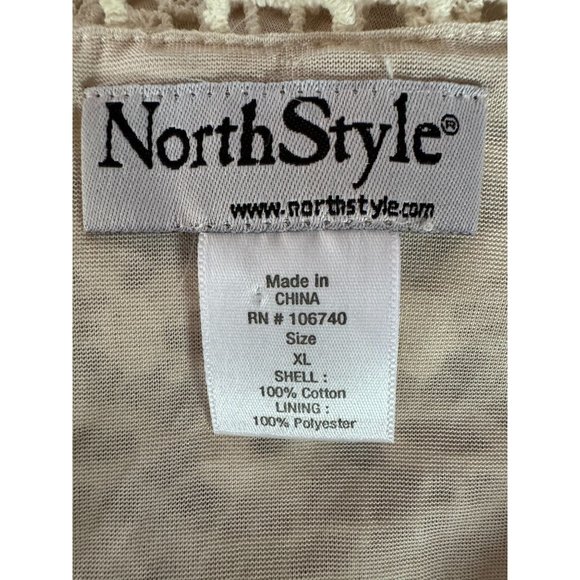NorthStyle Lace Layered Resort Shift Dress Size XL Beige Cotton - Picture 7 of 16